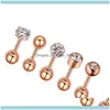 スタッドジュエリーストッド10pcs/set luxury studs earrings for woman ball earring Shinning Crystal Earcing lage Jewelry aessory1 Dop Delevive1646465