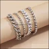 Link Jewelrylink Chain Bracelets Luxury Shiny Rhinestone Set Bangle Women Men Adjustable Crystal Chunky Link Charm Bracelet Hand Jewelry D