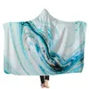 Psychedelic Art Marble Swirl blanket Gouache flowing gold Children Hooded Blanket Soft Warm Sherpa Fleece wearable Blankets for RRD11124