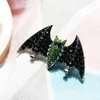 Pins, Broches Morkopela Série Halloween Bat Cristal Broche Vintage Grande Jóias Rhinestone Broach Scarf Terno Clipe Pins