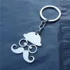 Buffoon Adorn Joker Keyring Stainless Steel Hat Glasses Moustache Keychain Men Women Unisex Jewelry 12 pcs/lot Whole