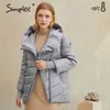 Mulheres com capuz Moda de inverno Algodão Parkas quentes Feminino Elegante Causal Caus Baiacho Casaco Casaco Ladies 210414