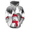 Mäns Hoodies Sweatshirts 3D Tryckt Jul Santa Claus Men Kvinnor Höst Vinter Mode Casual Gift Zipper Coat Style