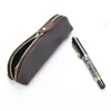 Lápis de couro vintage caso escolar escritório papelaria saco de vaso caneta caixa de caneta maquiagem titular de bolsa kdjk2105