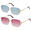 Wholesale Sell Rimless T8200816 delicate Unisex Fashion Sunglasses Metal driving glasses C Decoration High Quality designer UV400 Lens Eyeglasses