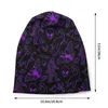 Berets Bonnet Hats Supernatural Men Women's Knitting Hat Cryptid Pattern Purple Background Winter Warm Cap Beanies Caps