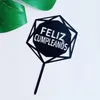 Feliz cumplea￱os. Espa￱ol – décoration de gâteau en acrylique couleur bonbon, joyeux anniversaire, en espagnol, pour décoration de fête, fournitures de pâtisserie