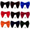 Neck Ties Mens Velvet Vintage Double Layer PreTied Handmade Bow Tie Glitter Solid Color Tuxedo Big Oversized Adjustable Length Ne3947379