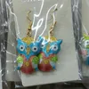 Mignon cloisonné émail hibou boucles d'oreilles à breloques haut de gamme Eardrop femmes accessoires oreille ornements mode coloré cuivre balancent bijoux cadeau