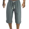 Male Bermuda Board Quick Drying Beach Black Men's Long Shorts Summer Breeches 2022 Thin 3/4 Length Trousers Pants