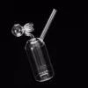 Spirale portable intégré de verre transparent narguilé de tabac de tuyau de tabac brûleur à huile petite casserole cendres Bong Smoke Shisha Diposable tuyaux de verre tabacbac bol