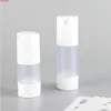 Bouteille sans air en plastique blanc givré, 15ml, 30ml, 50ml, pour fond de teint liquide, Lotion, soins de la peau, accessoires d'emballage cosmétique, 10 pièces/lot, produits