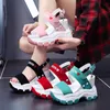 Women Gladiator Sandals 2021 Summer Designers Open Toe Buckle Strap Shoes 10cm High Heels Red Casual Woman Wedges