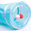 Jouets pour chat fournitures pour animaux de compagnie Tunnel 2 voies chaton jouer Tube jouet papier pliable perceuse seau