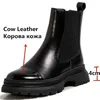 Concise Demi-Calf Boots For Women Genuine Leather Fashion Winter Shoes Woman Heels Working Platform Ankle 210528