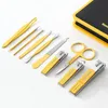 Nail Art Kits Qmake Set Yellow Manicure Suit 3 Pcs Clipper For Professional Stainless Steel Tools Kit Cutter