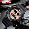 SANDA NEW Man Sports Military Watches Waterproof 30M Dual Display Quartz Mens Wristwatch Analog Watch For Men Relogio Masculino G1022