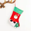 Santa Claus Elk Bear Skriv ut Nyår Julstrumpor Candy Giftväska Corduroy Mouth Medium Xmas Tree Pendant Decoration