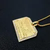 Hanger kettingen quot de laatste avondmaal cz stenen plave bling gold roestvrij staal gemetrische vierkante ketting voor heren hiphop ra7253197