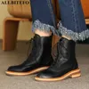 ALLBITEFO taglia 34-42 stivali da donna in vera pelle naturale moda inverno autunno stivali da moto stivaletti da donna scarpe tacco alto 210611