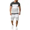 Casual Hommes Vêtements Set Summer TrackSuit Hommes Shorts T-shirt Jogging Homme Loisirs Mode Rayé Sport Set D90613 X0909