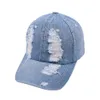 Torn Baseball Caps Jean Ball Cap Sommar Sun Hatt Justerbar Hip Hop Hats Personlighet Europa och Amerika Head Wear Wmqa5