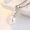 8mm naturlig sötvattenspärl smycken clavicle halsband hängsmycke för kvinnor v form zircon bröllop present med box årsdag jewelllery fru