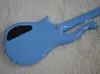 6 Strings Unusual Shaped Sky Blue Electric Guitar with CNC Carved Body,Gold Hardware,High Quality