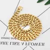 Factory Wholesale StainlSteel Golden Tone Cuban Curb Link Chains Men's Women's Punk Fashion Jewelry Bracelet&Bangles gifts X0509