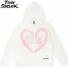 Hip Hop Streetwear Kapuzenjacke Männer Graffiti Herz Brief Bär Druck Mantel Herbst Harajuku Baumwolle Outwear 210811