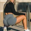 Kvinnors Högt Midja Yoga Shorts Sport Gym Ruched Butt Lifting Workout Running Leggings