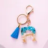 26 Letter Tassel Keyring Car Bag Purse Pendant Keychain Graduated Color Crystal Key Chains Fashion Keychains Jewelry Gift Accessories