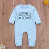 0-24m lente herfst geboren zuigeling peuter babyjongen meisje jumpsuit grappige brief lange mouw romper schattige kleding 210515