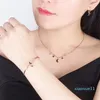 Shi Jia Xing Moon, Female Chain Clavicle, Necklace, Bracelet, Earring, Set of Tiktok, Red and the Same.