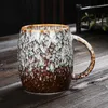 500ML Creative personality mug large capacity simple ceramic cup couple cup Japanese style coffee cup 210804