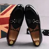Luksusowy patent na patent skórzany sukienka ślubna buty ślubne w stylu Włoski styl palca Oxford Business Party Mokasyna Rozmiar 37-44 H1