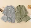 Ins Babykinder Kleidung Stricker Rolgen O-Neck Long Sleeve warmer Strampler + Hut Strickjacken 3 Farben