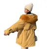 冬のフード付きの女性パーカーコートホワイトイエローグリーン19ヨーロッパとアメリカプラスサイズファッションルーズ厚い暖かい服LR620 210531