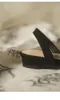 Orijinal kadın sandalet yay sivri burun arka kayış düz sandalet dış giyim terlik niş tasarım ayakkabı