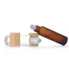 Flacons rechargeables en verre ambré transparent de 15ml, flacons d'huile essentielle de Test d'échantillon avec rouleau