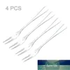 4/6PCS Salad Fruit Forks Crab Stainless Steel Fork Escargot Forks 2 Prong Tasting Appetizer Forks Portable Cocktail Party Tables Factory price expert design Quality