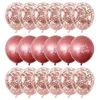 Ny 12 '' Rose Gold Balloon Set Confetti Grattis på födelsedagen Metallic S Party Bröllop Decor Baby Shower Y0622