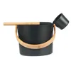 Luxurious Finnish Sauna Aundefinedminum Bucket With Long Handle Spoon Set Matching Ladle Barrel Accessories7161662