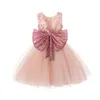 Yeni Payetli Bling Çiçek Kız Elbise Parti Doğum Günü Düğün Prenses Toddler Bebek Kız Giysileri Çocuklar Çocuklar için Elbiseler Q0716