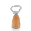 Creative Sweet Smiling Face Wooden Handle Bottle Opener Stainless Steel Beer Opener Tools Kitchen Accessories DHL