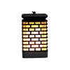 LED Solar Hanging Light Flickering Flame Lawn Garden Candle Lantern Lamp for Home Decoration - Black