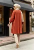 エスニック服プリーツチュニックグレーの女性長袖プラスサイズトップスAbaya Dubaiビンテージブラウスチェック柄夏春暖かいシャツ服