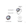 JEWPALACE 4CT Echt Rainbow Mystic Topaz Sterling Ringen voor vrouwen Verlovingsring Zilver 925 edelstenen sieraden