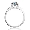 Oevas Real Color Moissanite Bröllopsringar för Kvinnor 18K Vit Guldfärg 100% 925 Sterling Silver Bridal Fine Smycken