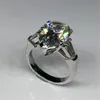 Luxo Gota de Água 6ct Laboratório Diamante Anel 925 Esterlina de Prata Noivado Anéis de Casamento Anéis para Mulheres Nupcial Fine Party Jóias